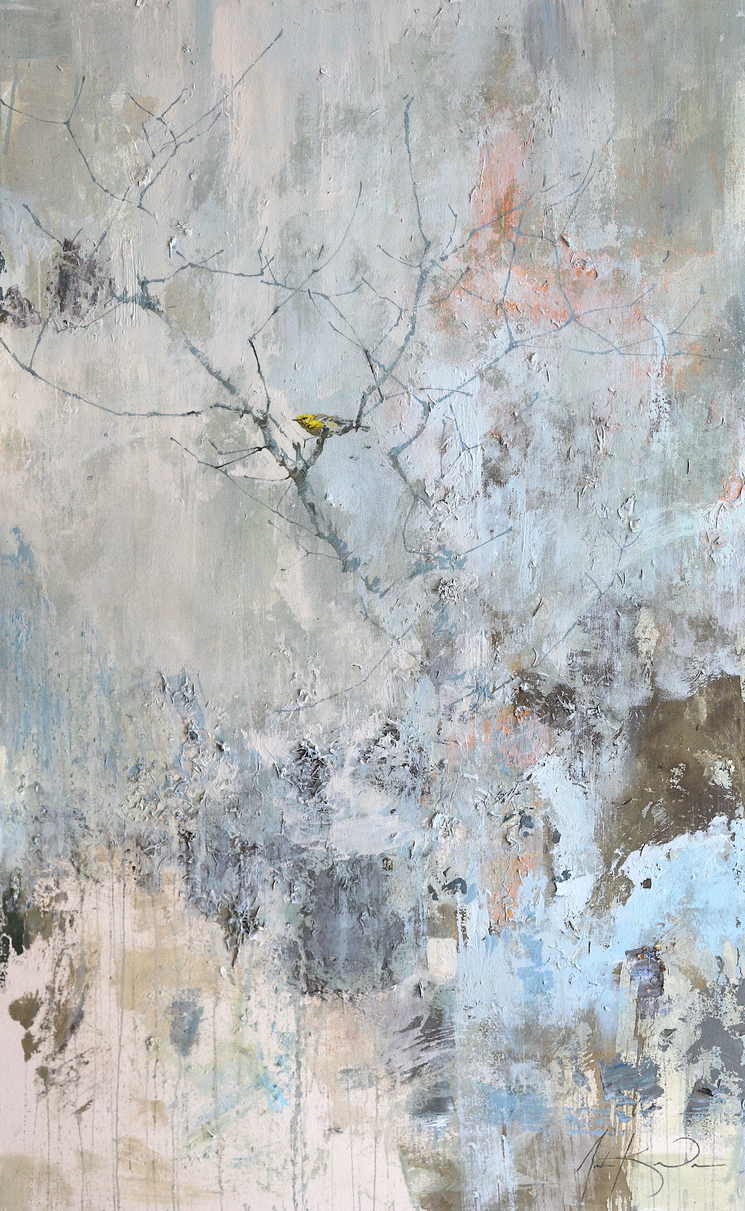 Justin Kellner - Distracted (Pine Warbler) (52 x 32)