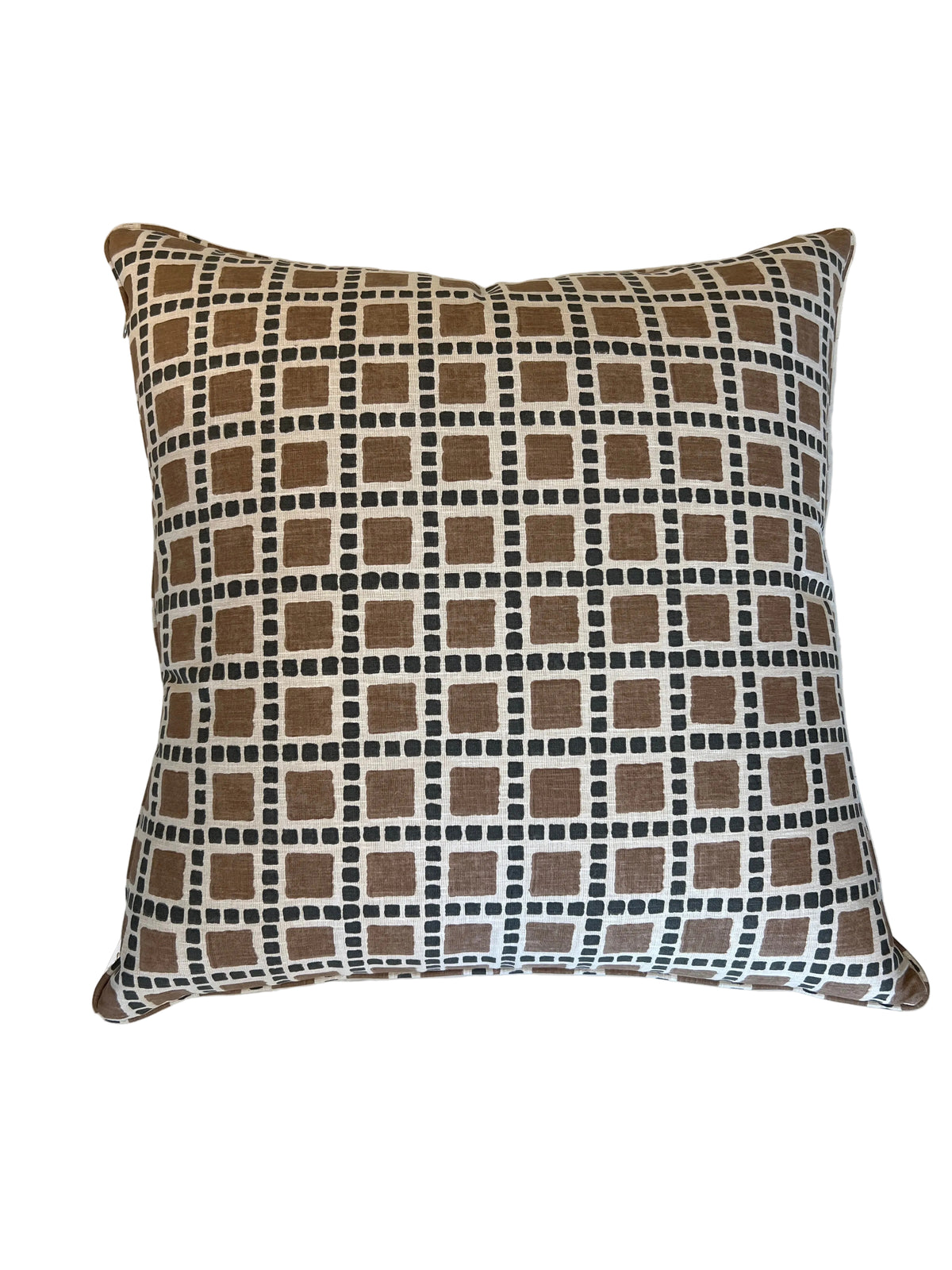 Saddle Tiles Print Pillow with Self Cording