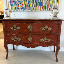 Load image into Gallery viewer, Red 18th C Louis XV Commode