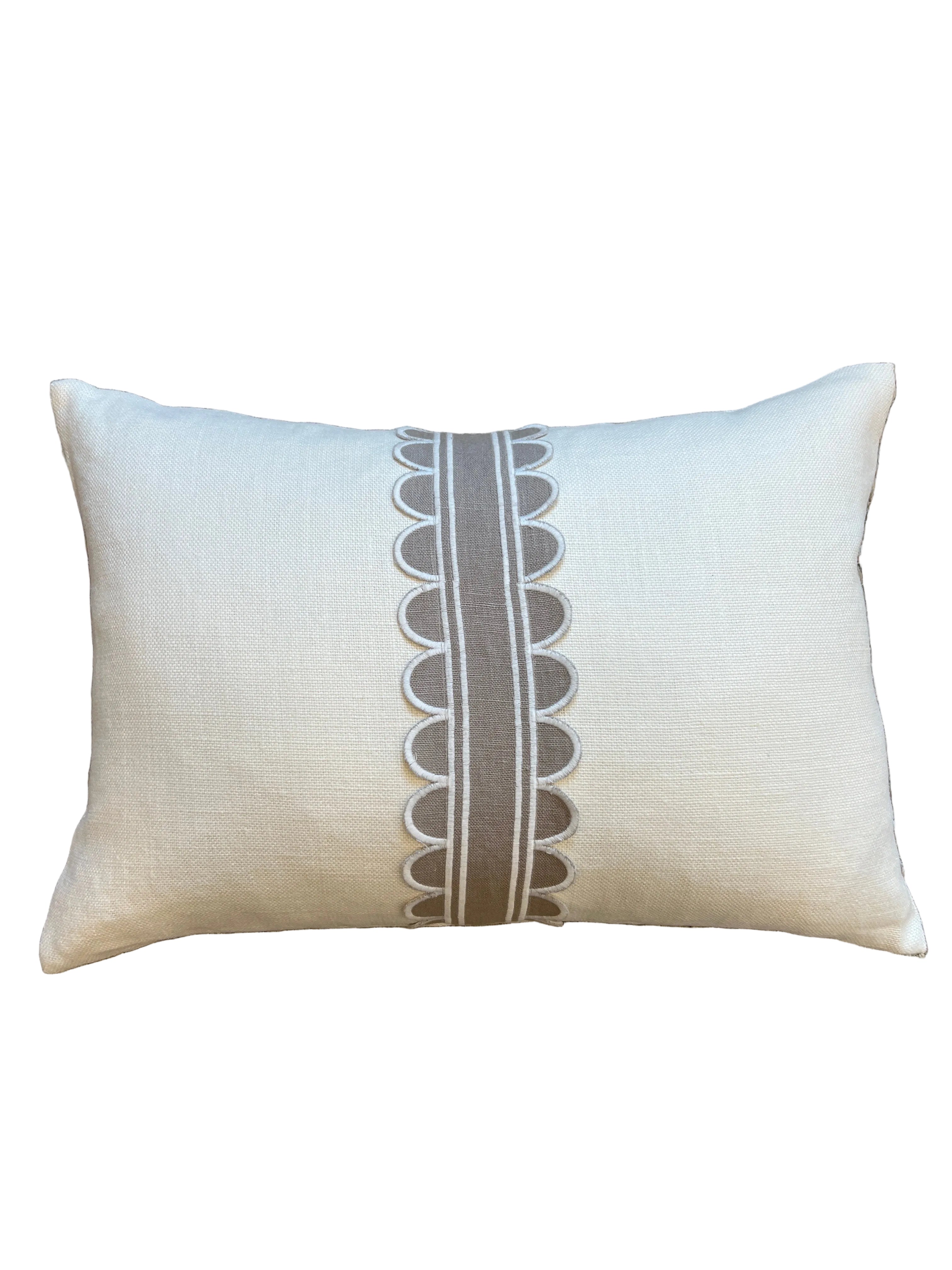Ivory/Linen Slubby Serenade Tape Lumbar 14x20