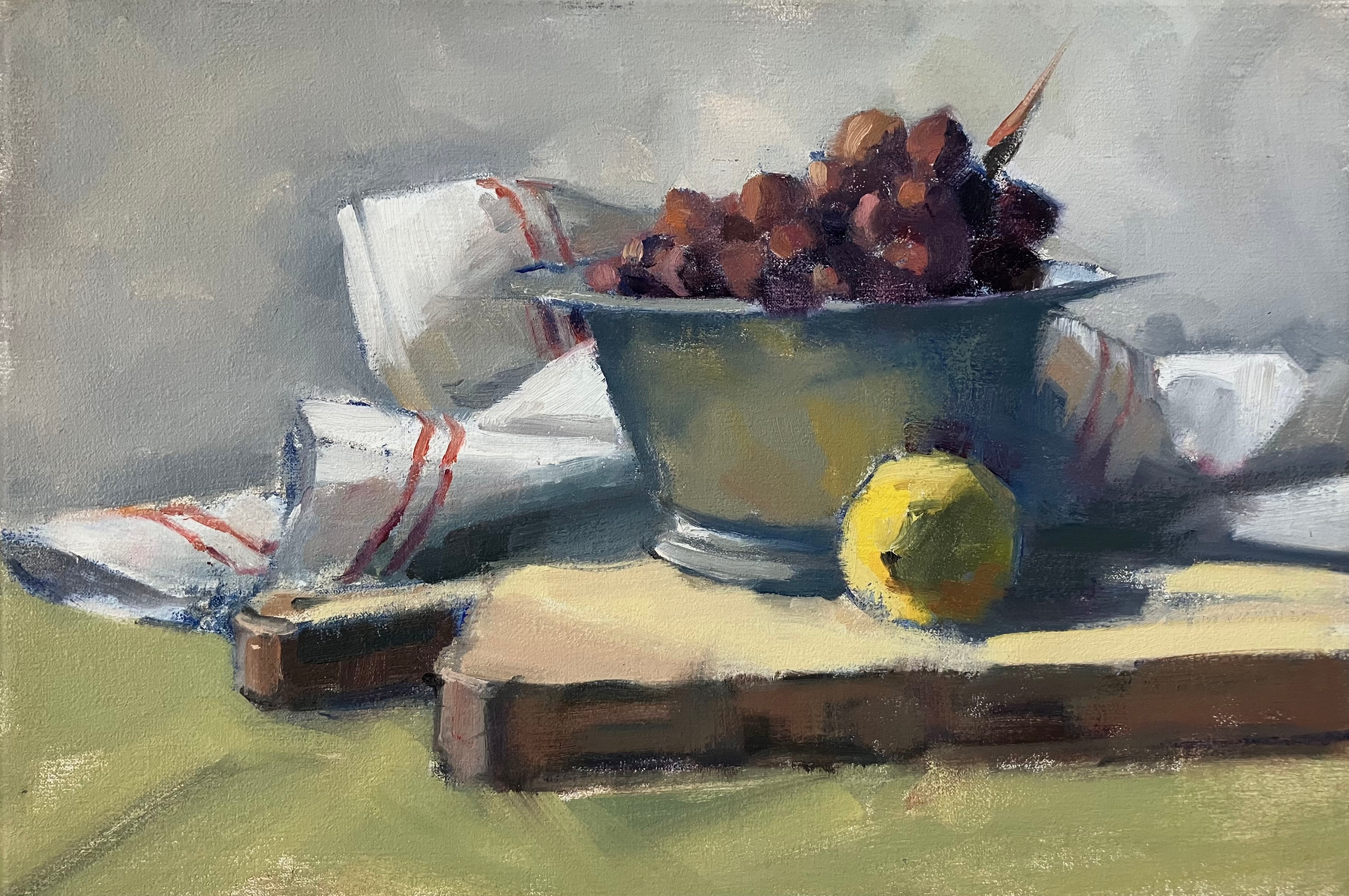 Lesley Powell - French Kitchen with Grapes (11 x 16)