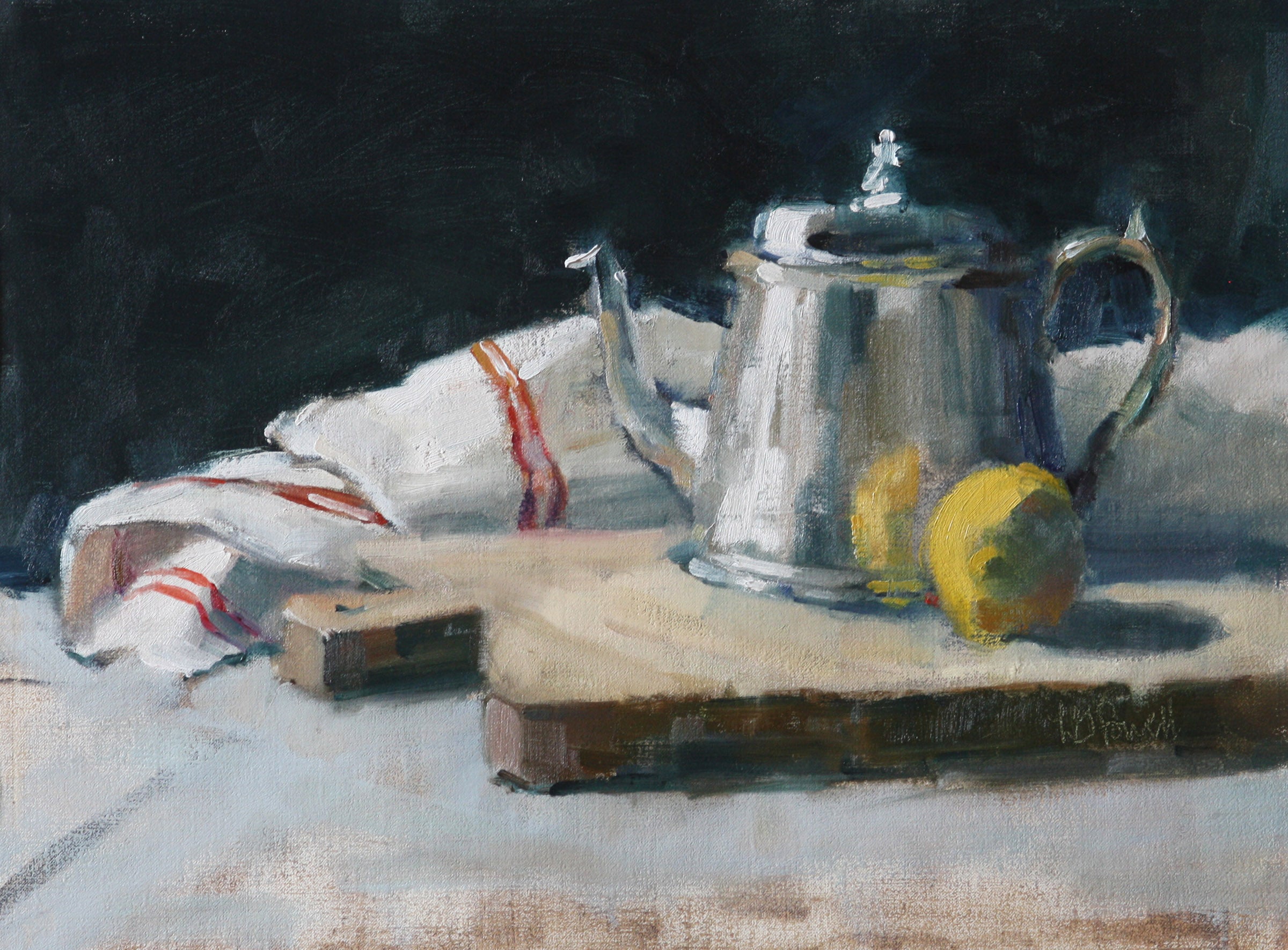 Lesley Powell - French Kitchen with Hotel Silver (12 x 16)