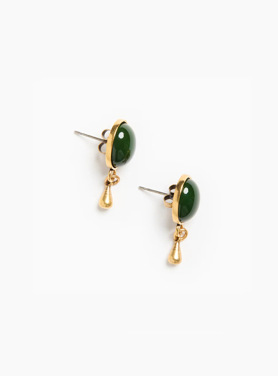 Moss Green Drop Earrings