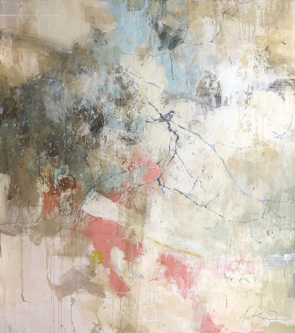 Justin Kellner - I Didn't Hear it as Often (Cerulean Warbler) (52 x 46)