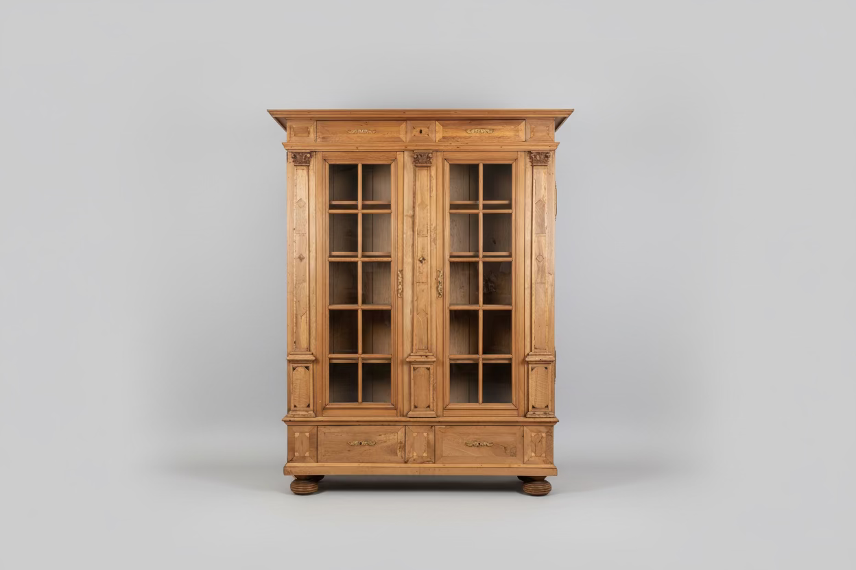 19th C Walnut & Pine Bibliotheque