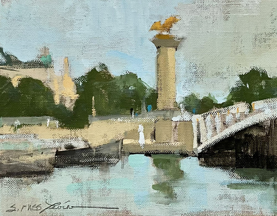 Sherrie Russ Levine - Reflections of Pont Alexander (6 x 8)