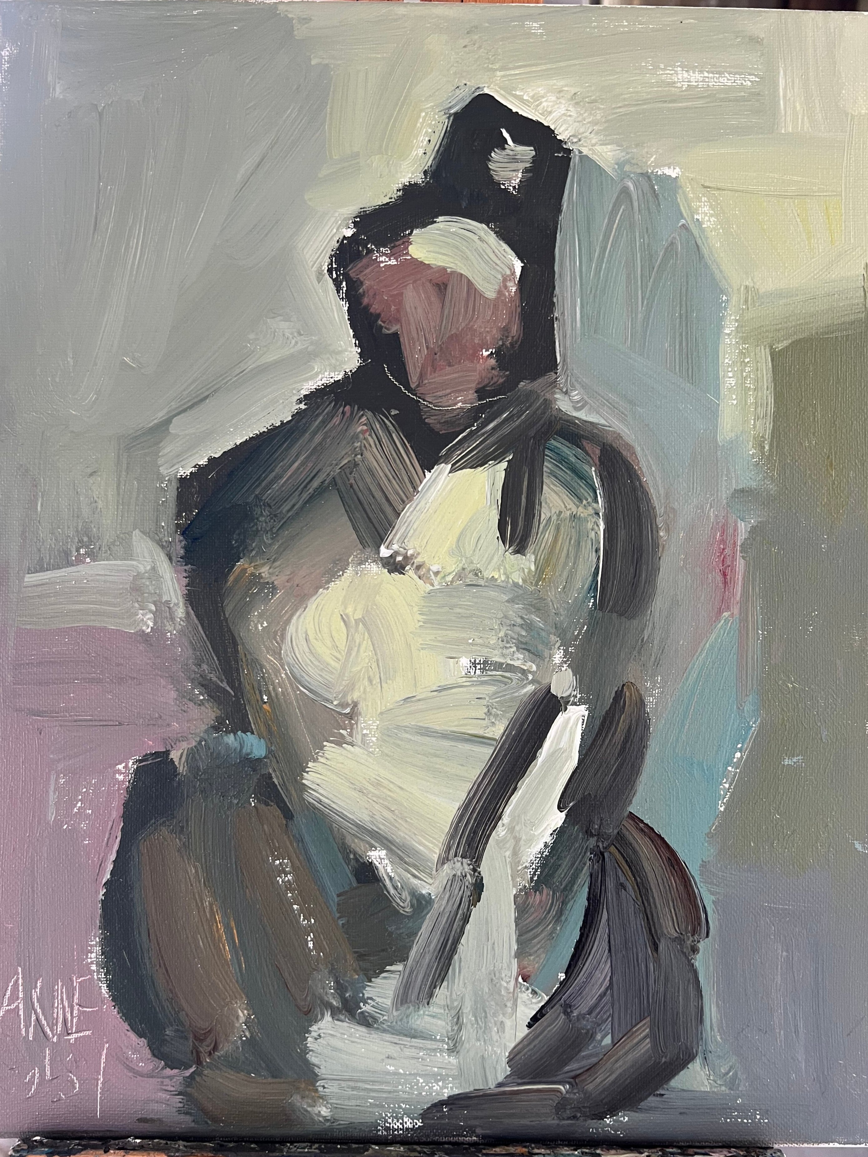 Anne Darby Parker - Her Spontaneous Greys I (14 x 11)