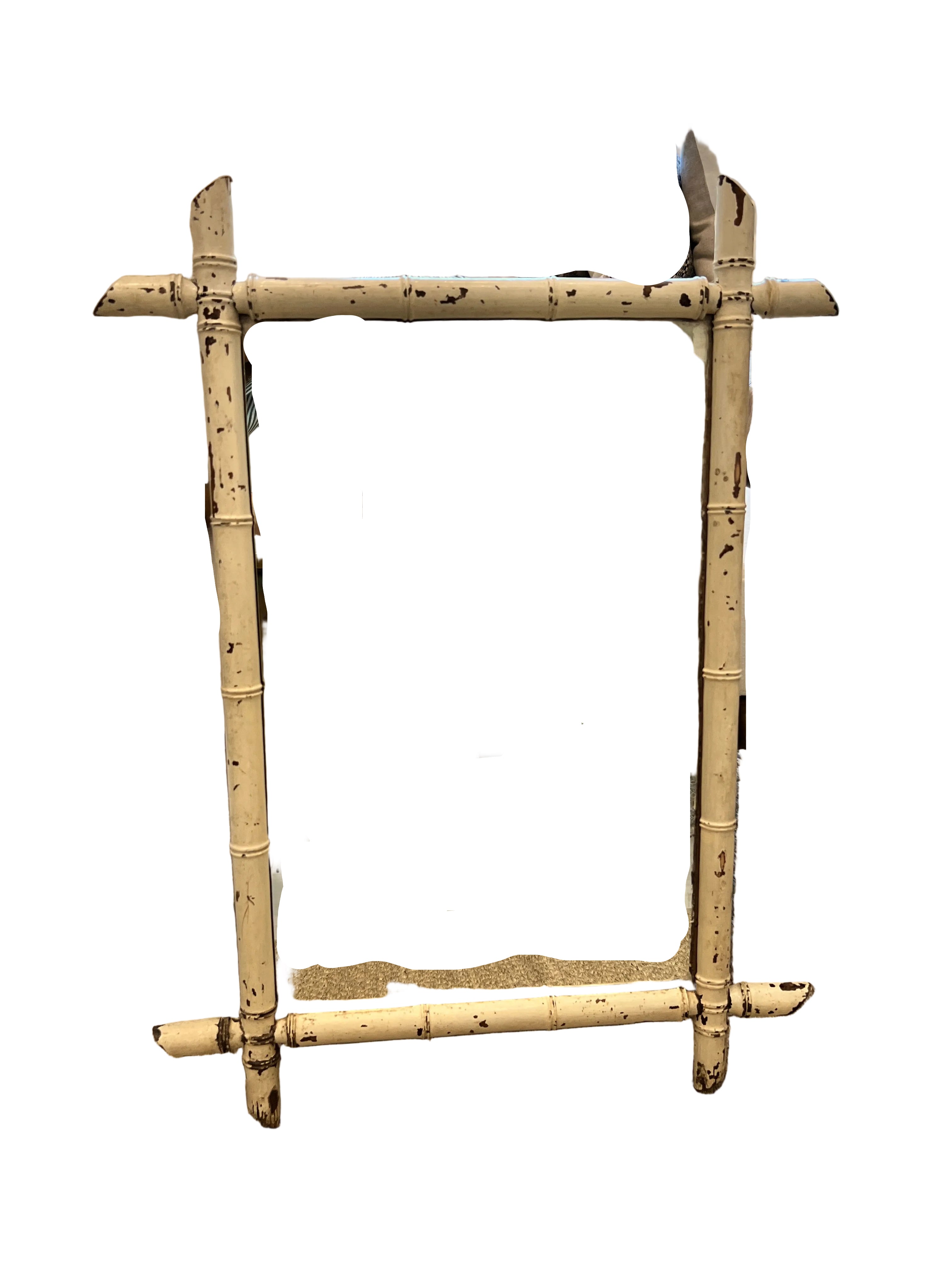 Oak Bamboo Mirror Large White