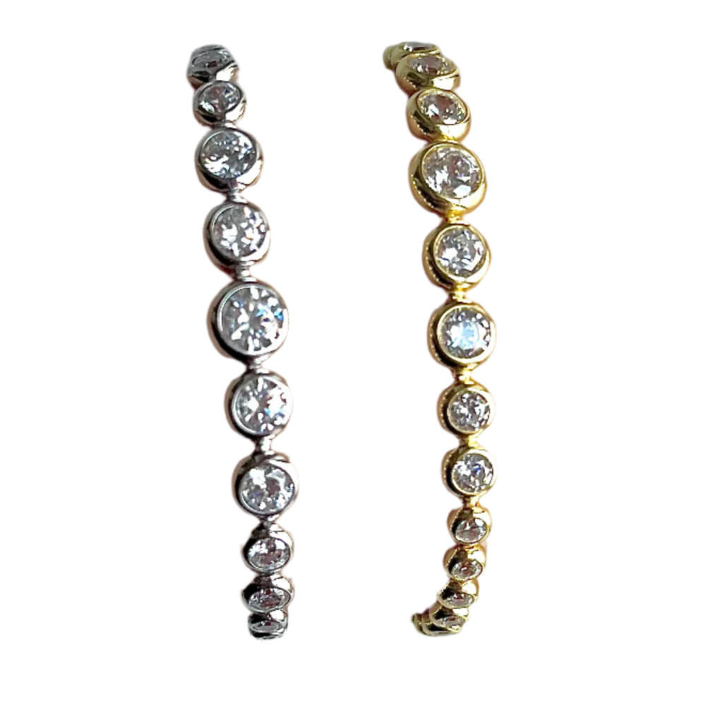 Round Clear Sterling Crystal Tennis Bracelet