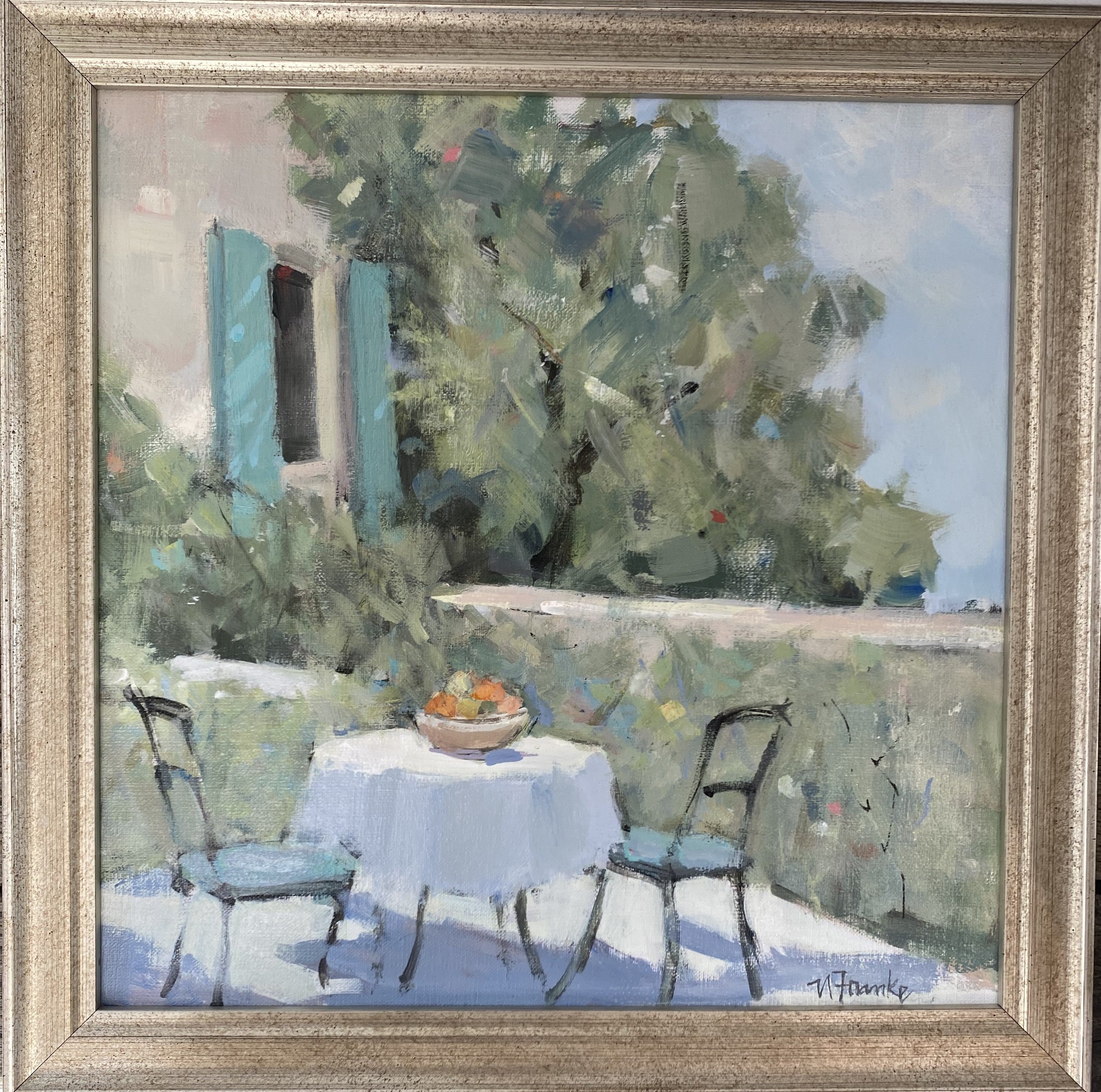 Nancy Franke - Hillside Terrace, Cassis (12 x 12)