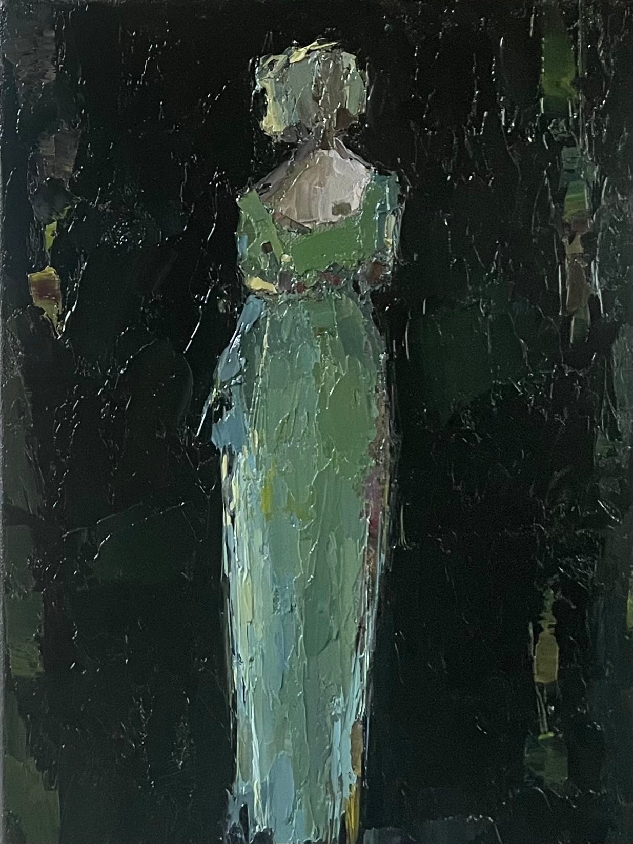 Geri Eubanks - Lady in Green Dress III (13 x 9)