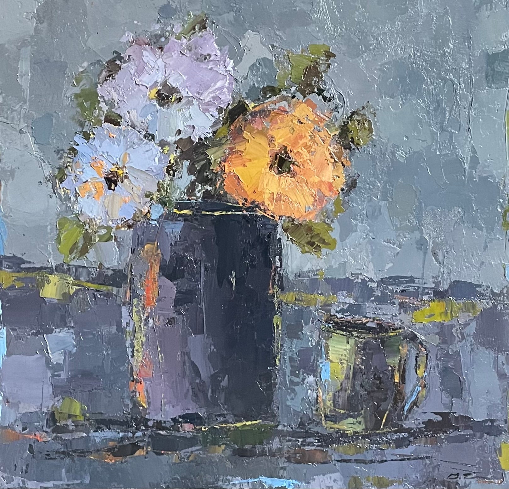 Geri Eubanks - Lavender & Marigold (16 x 16)