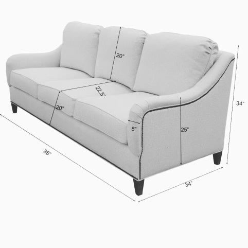84" Eloise Sofa with Box Skirt - Hailey Cotton Performance Fabric