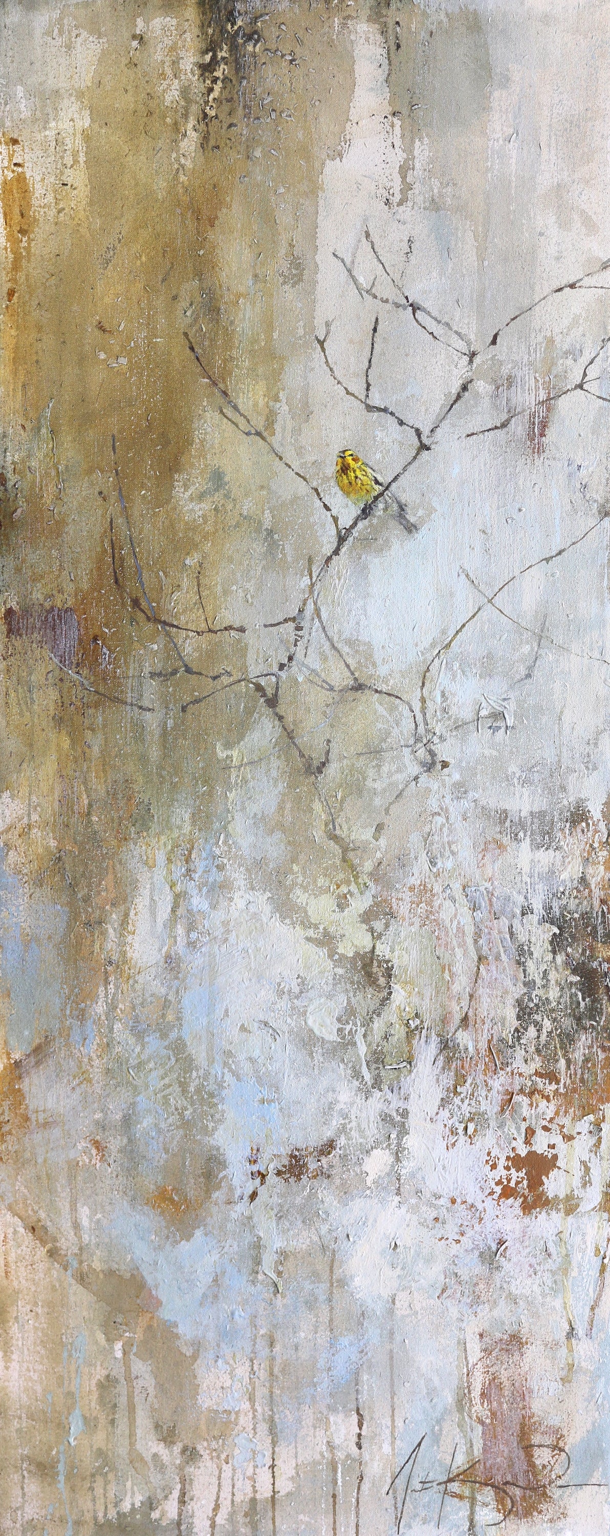 Justin Kellner - Next Year is Here (Cape-may Warbler) (40 x 16)