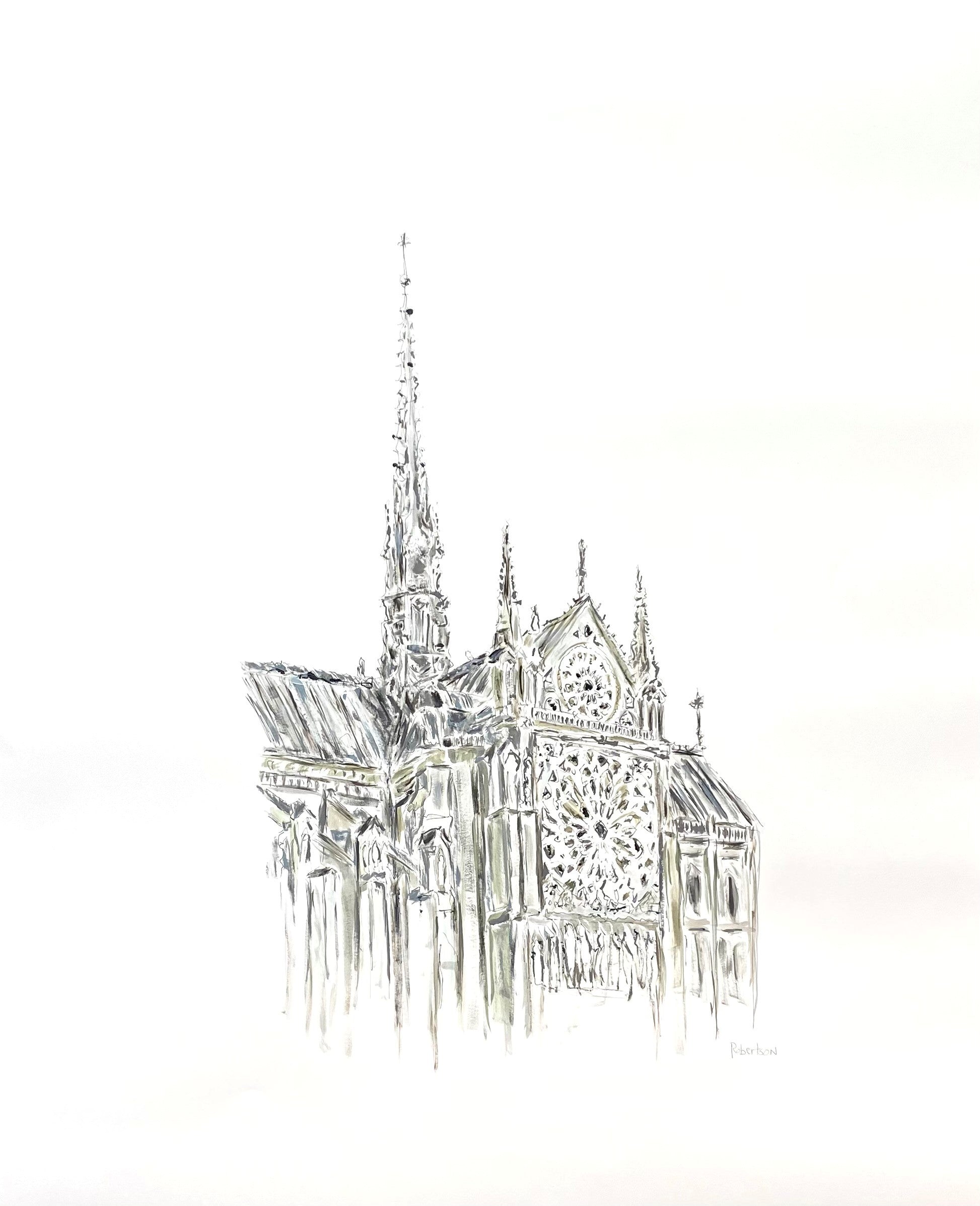 Sarah Robertson - Notre Dame South Side Facade (50 x 38)