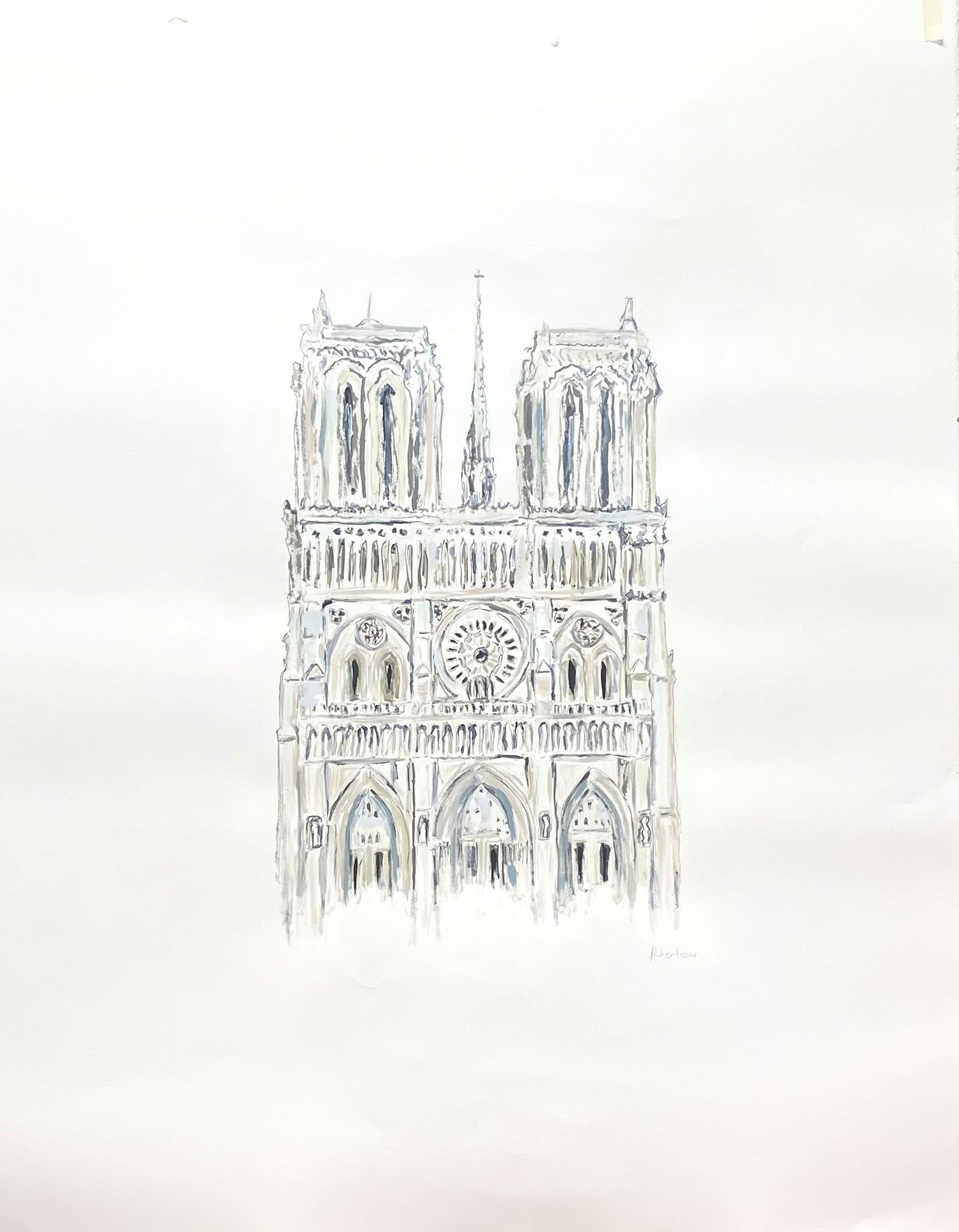 Sarah Robertson - Notre Dame Western Facade (50 x 38)
