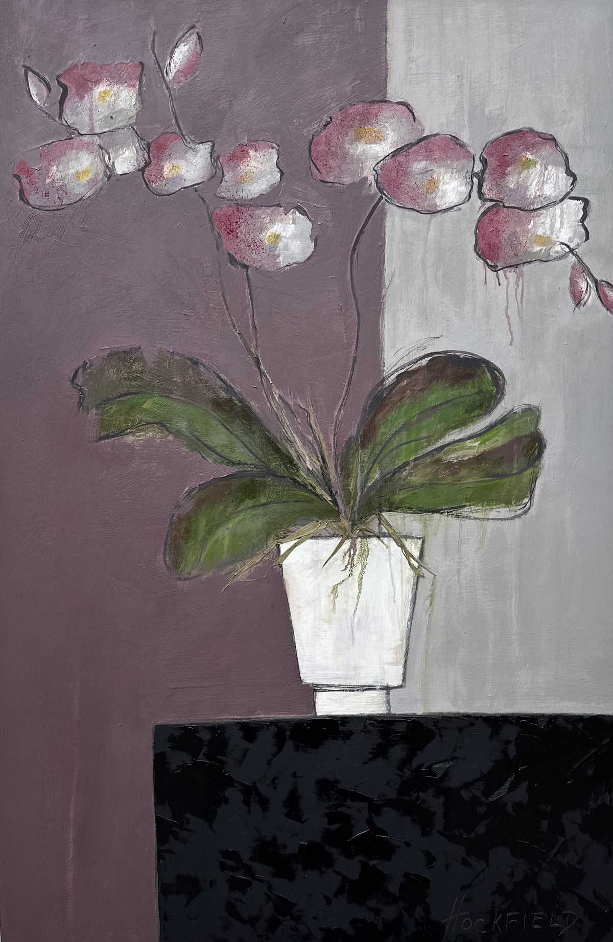 Sharon Hockfield - Obsessed with Orchids II (36 x 24)