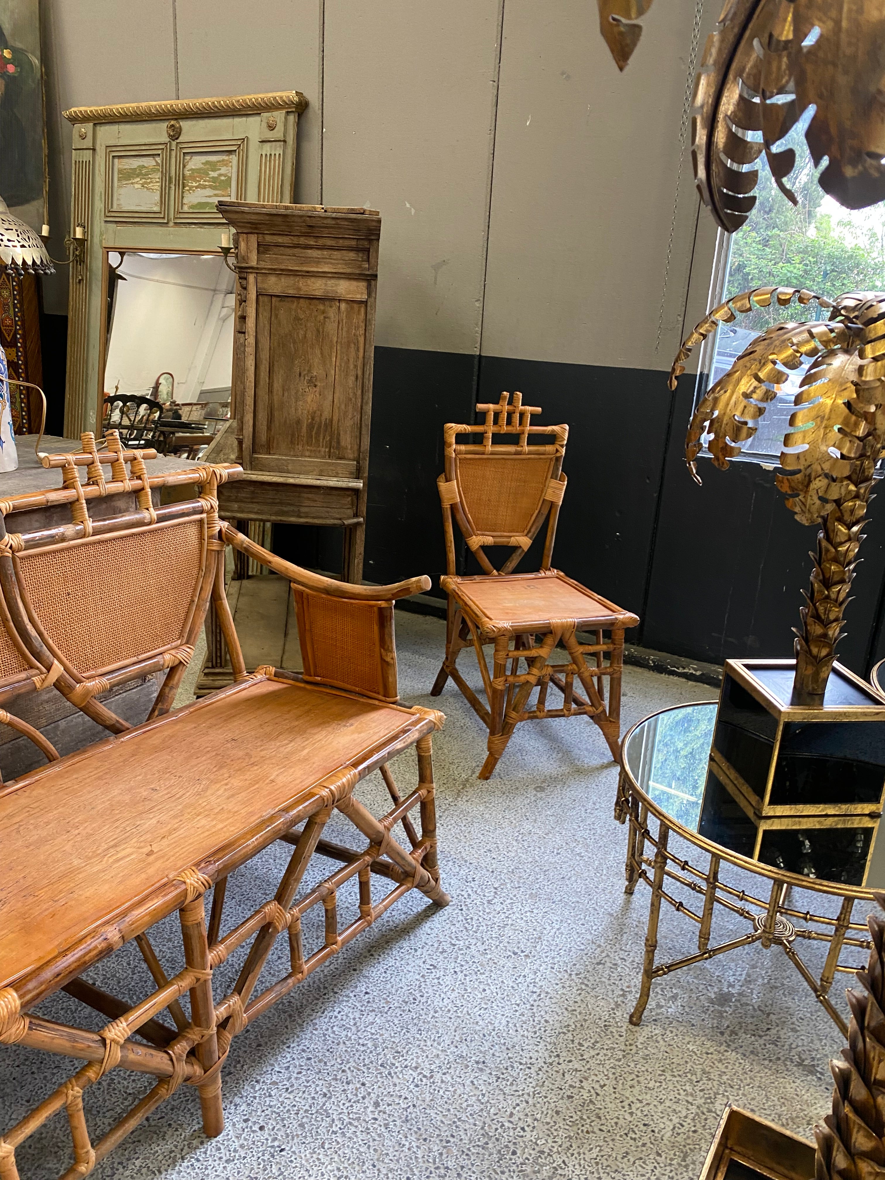 Rattan Pagoda Style Seating Set of 3 Pieces