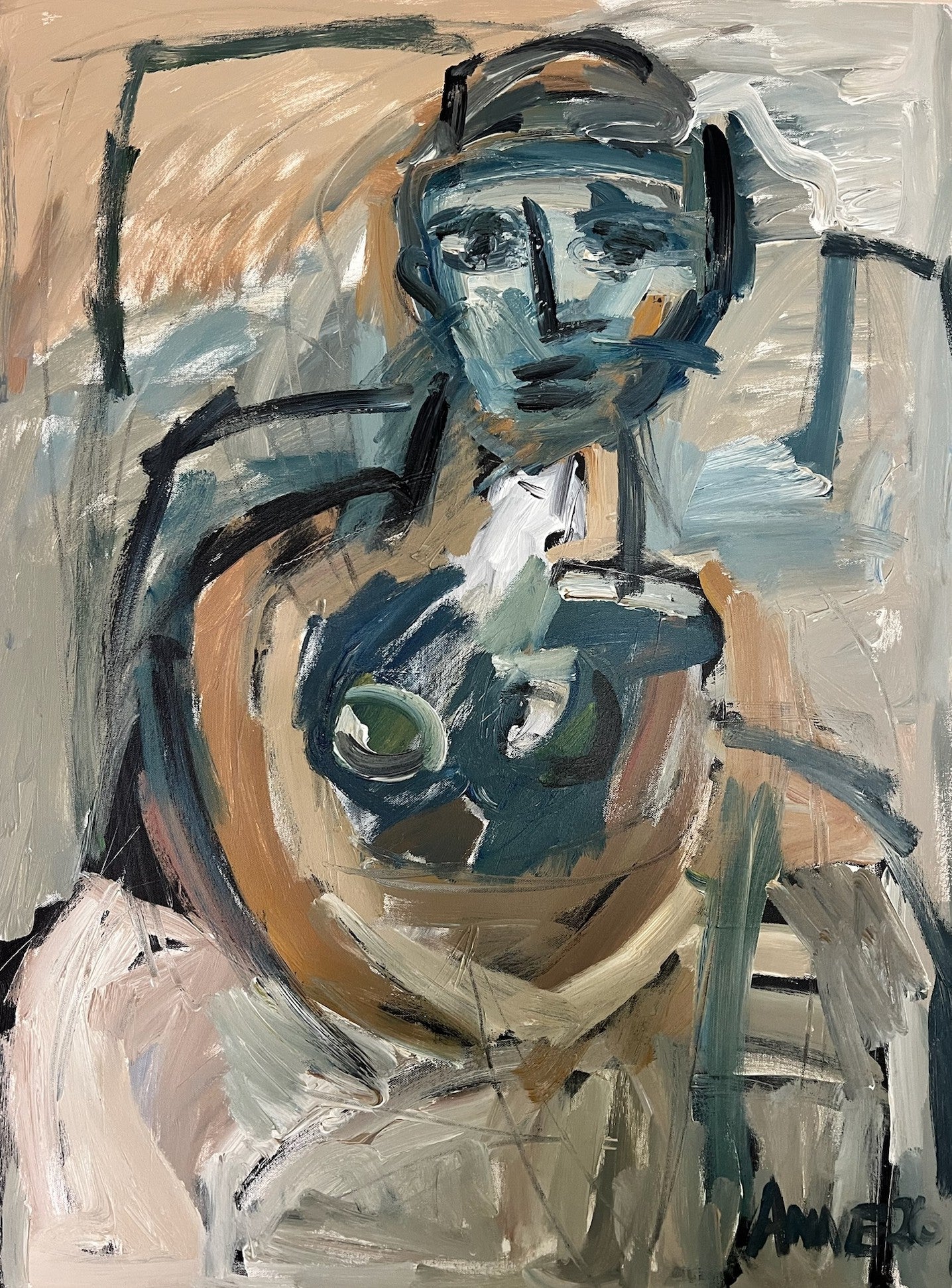 Anne Darby Parker - A Portrait of Her II - Inspired by Willem de Kooning (40 x 30)