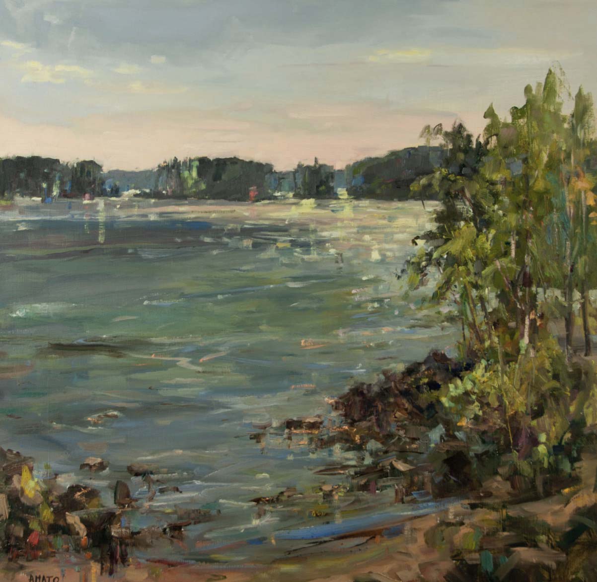 Stephanie Amato - River Glow (24 x 24)