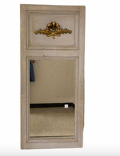 Load image into Gallery viewer, Grey-Painted Gilt Laurel Carving Mirror