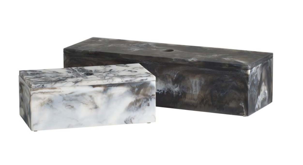 Black and White Resin Boxes Set/2