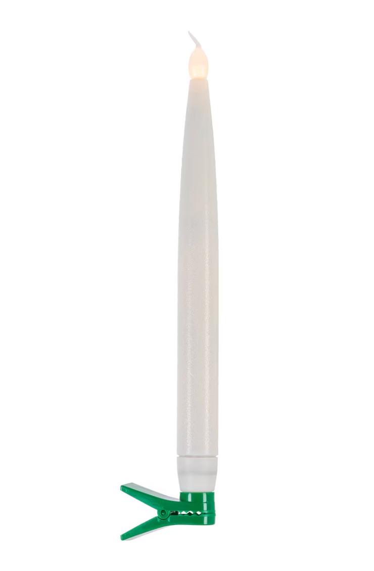 Set of 10 Ivory LED Taper Candles w/ Remote Control