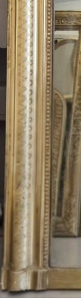 Gilded Louis Philippe Mirror with "X" Detailing and Beading