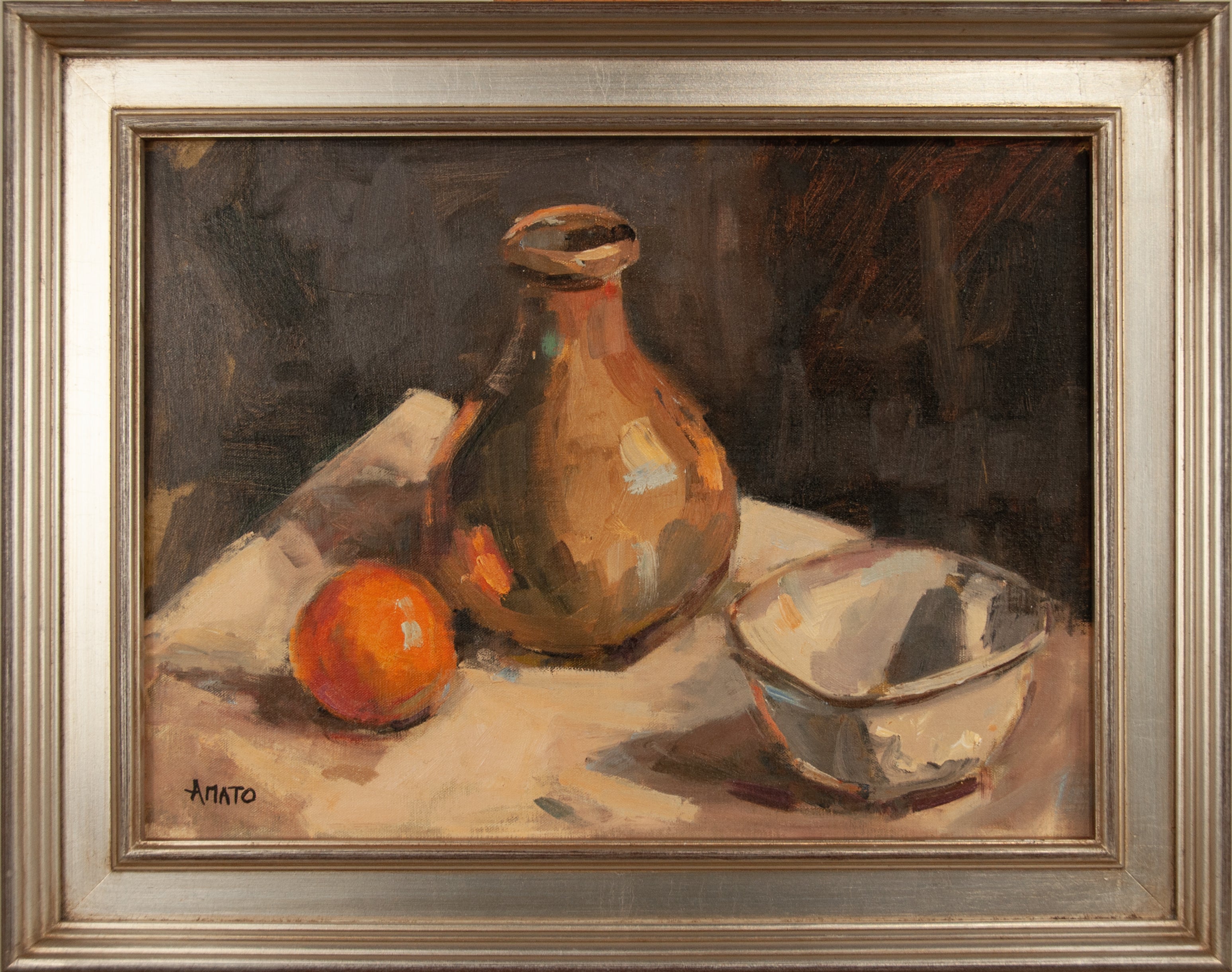 Stephanie Amato - Still Life with Orange (12 x 16) - RESERVED