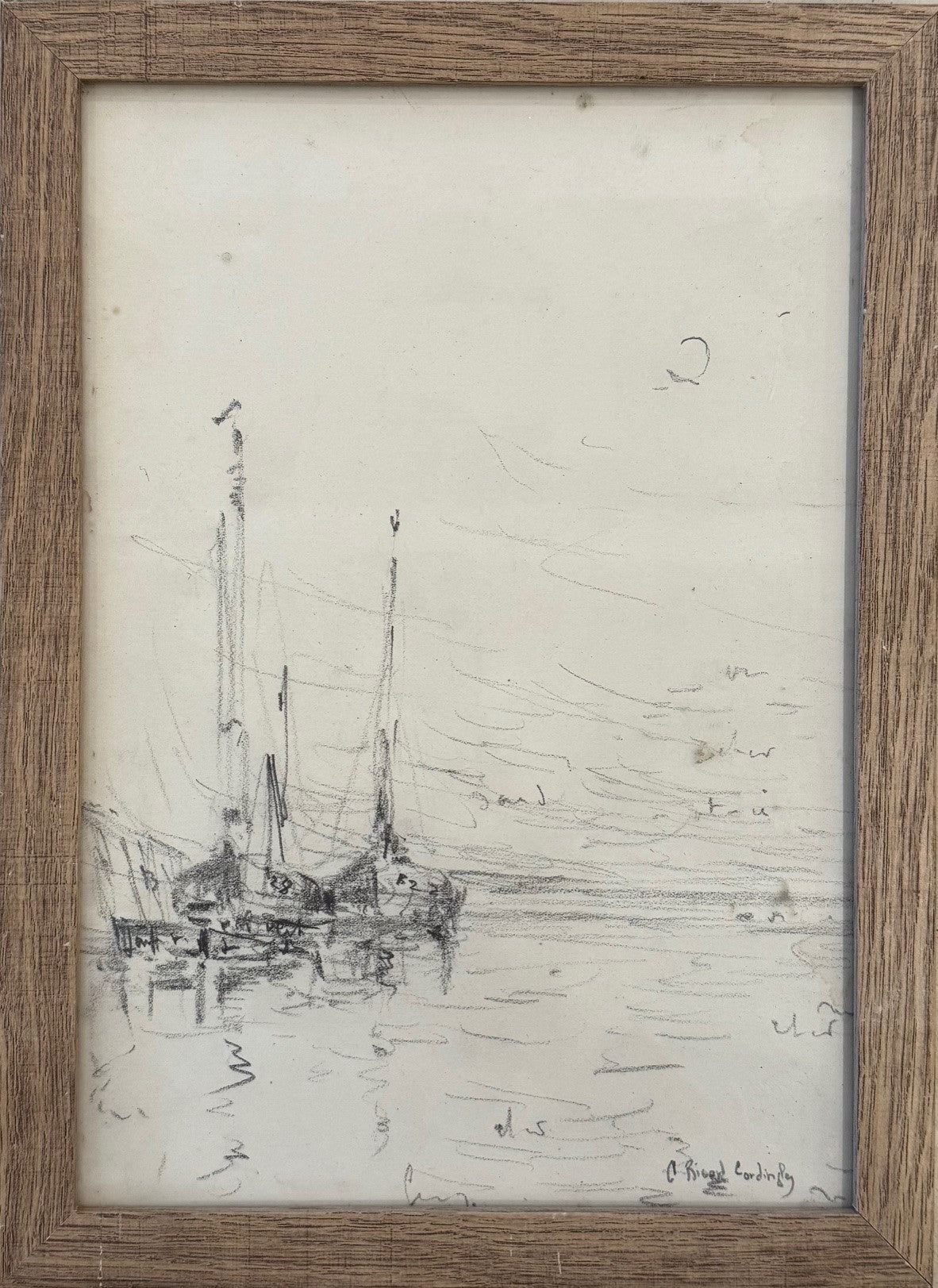 Heritage - Three Boats at the Port by Georges Ricard-Cordingley (12.5 x 10) - RESERVED