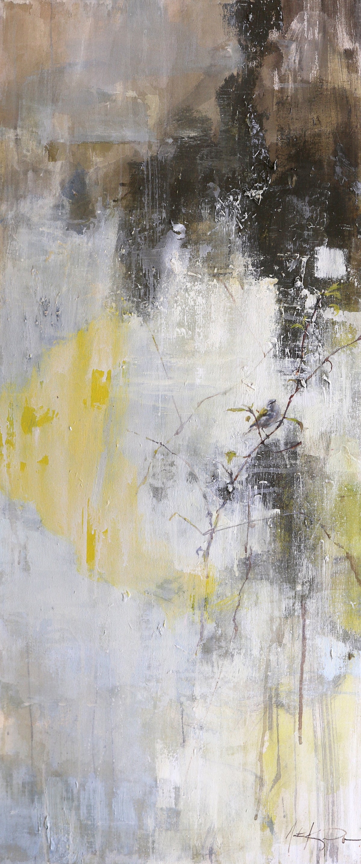Justin Kellner - Where the Point Ends (Tennessee Warbler) (48 x 20)