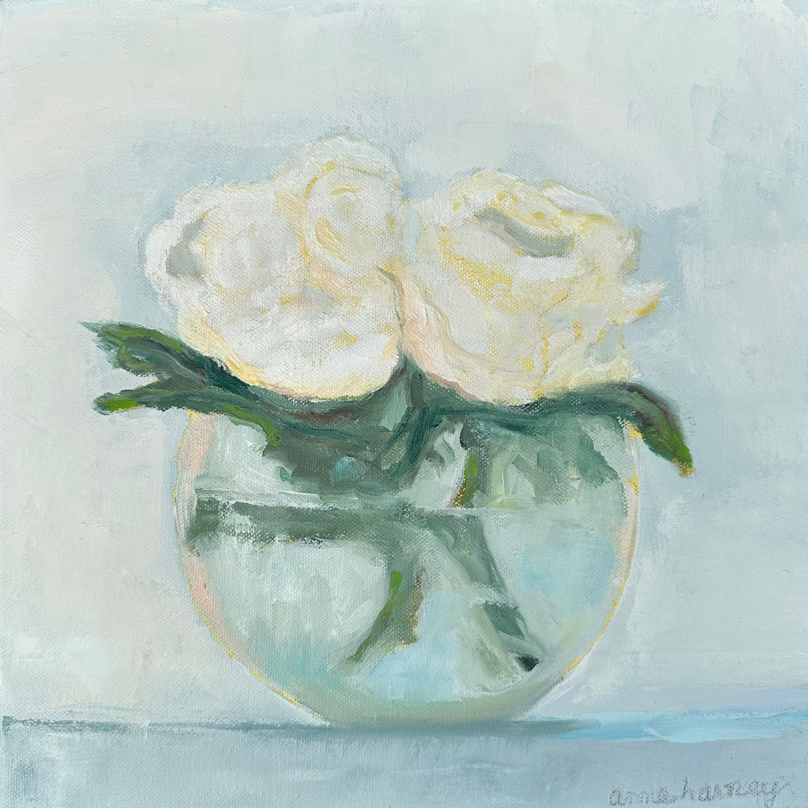 Anne Harney - White Roses (12 x 12)