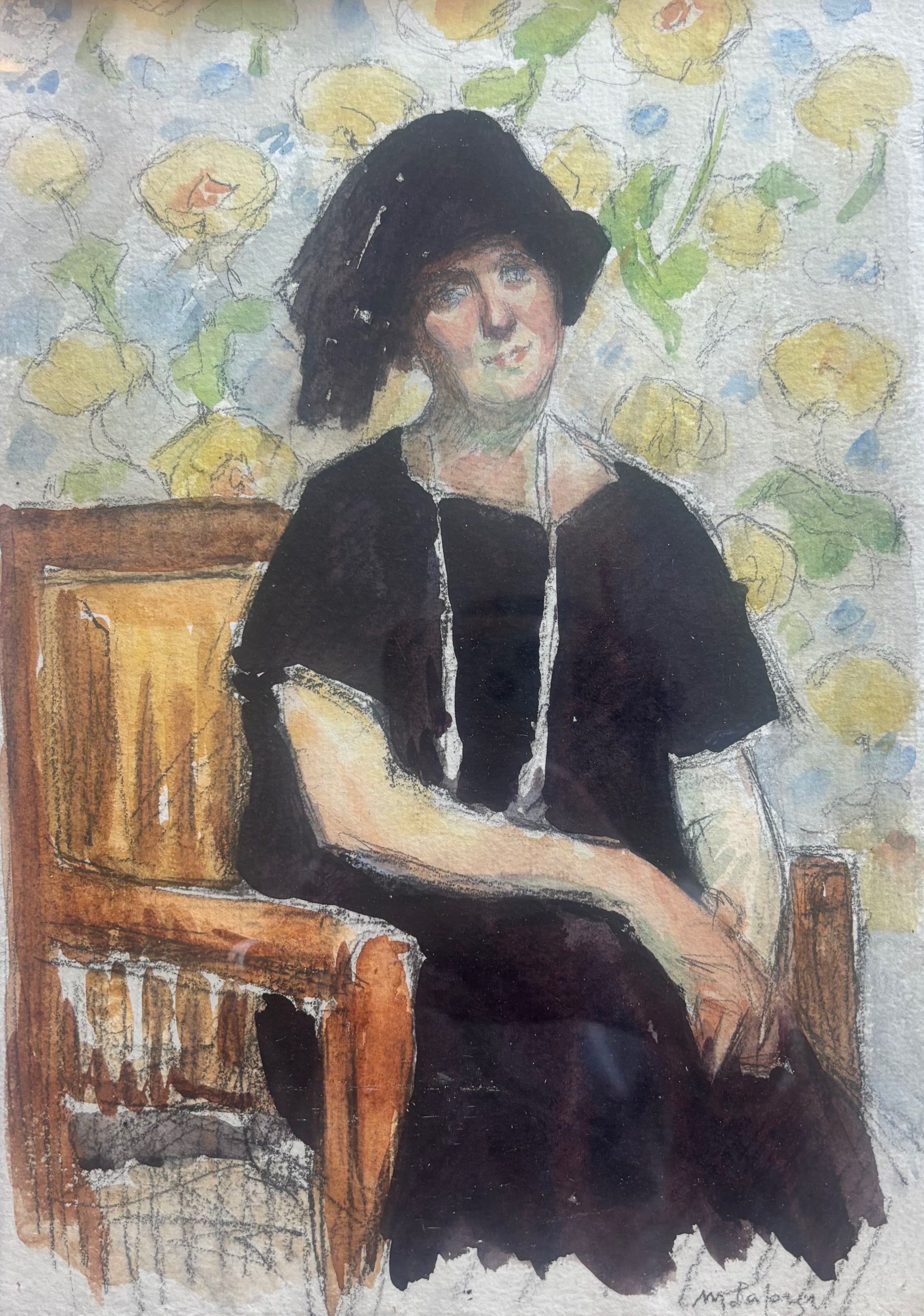 Heritage - Woman in Black with Necklace by Marie La Forge (11 x 7.5)