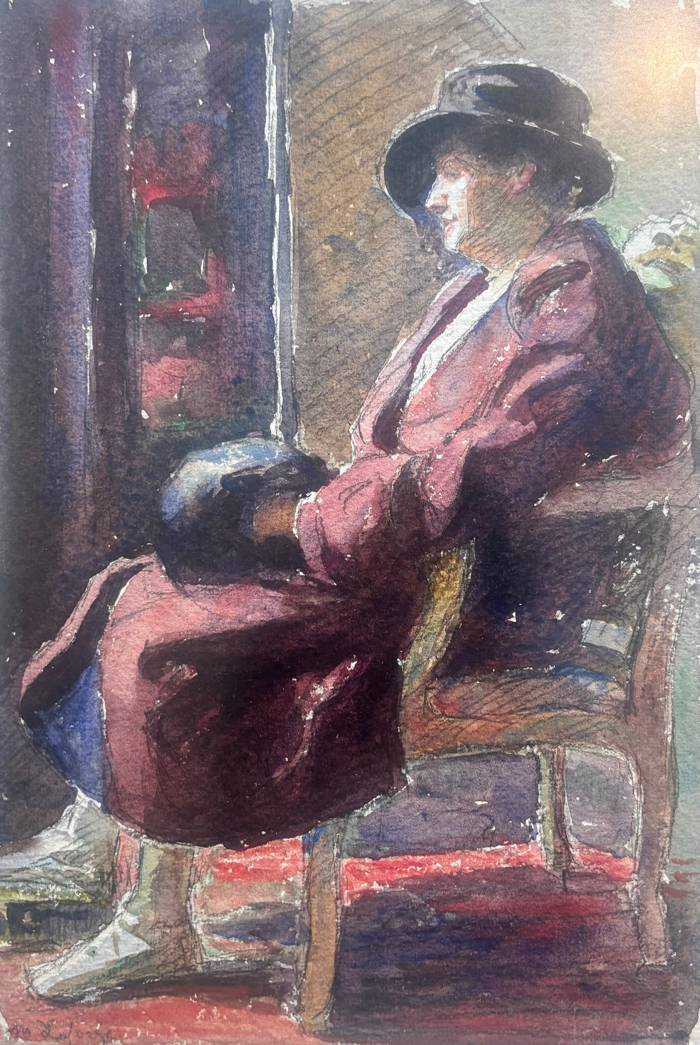 Heritage - Woman with Black Hat by Marie La Forge (11 x 7.5)