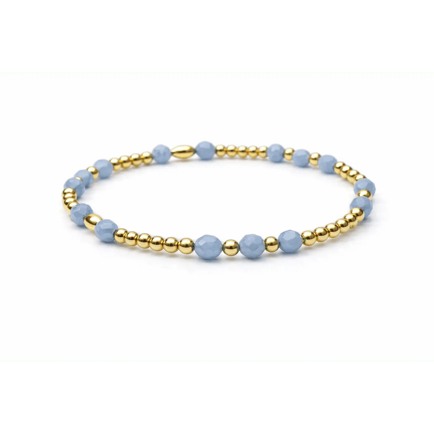 Angelite & 14K GF Beaded Bracelet