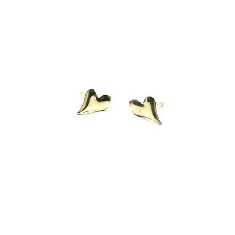Petite Angled Heart Studs