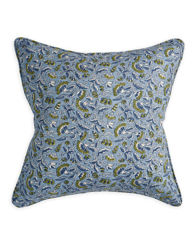 Antibes Moss Azure Linen Pillow