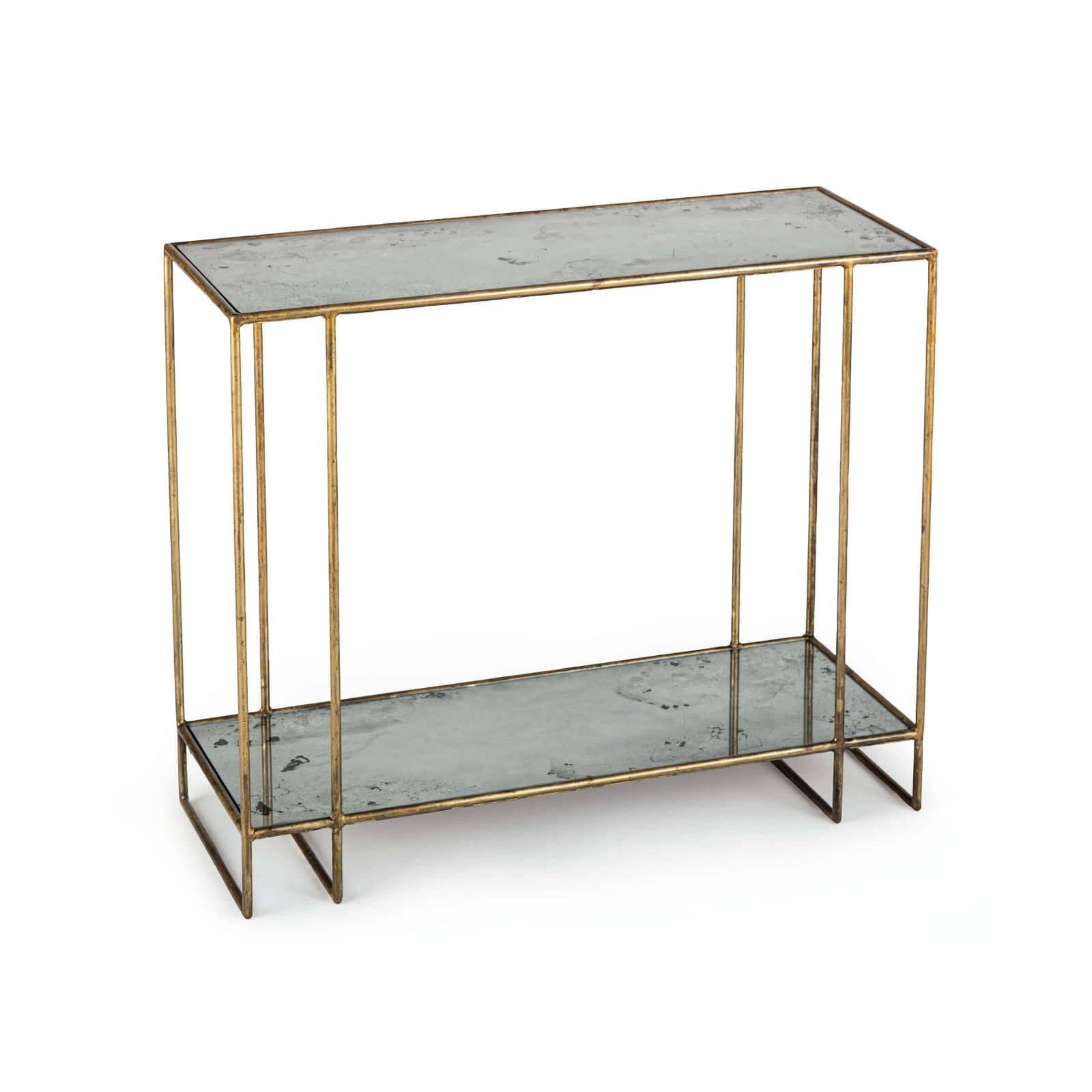 Gold Console with Antique Mirror Tops
