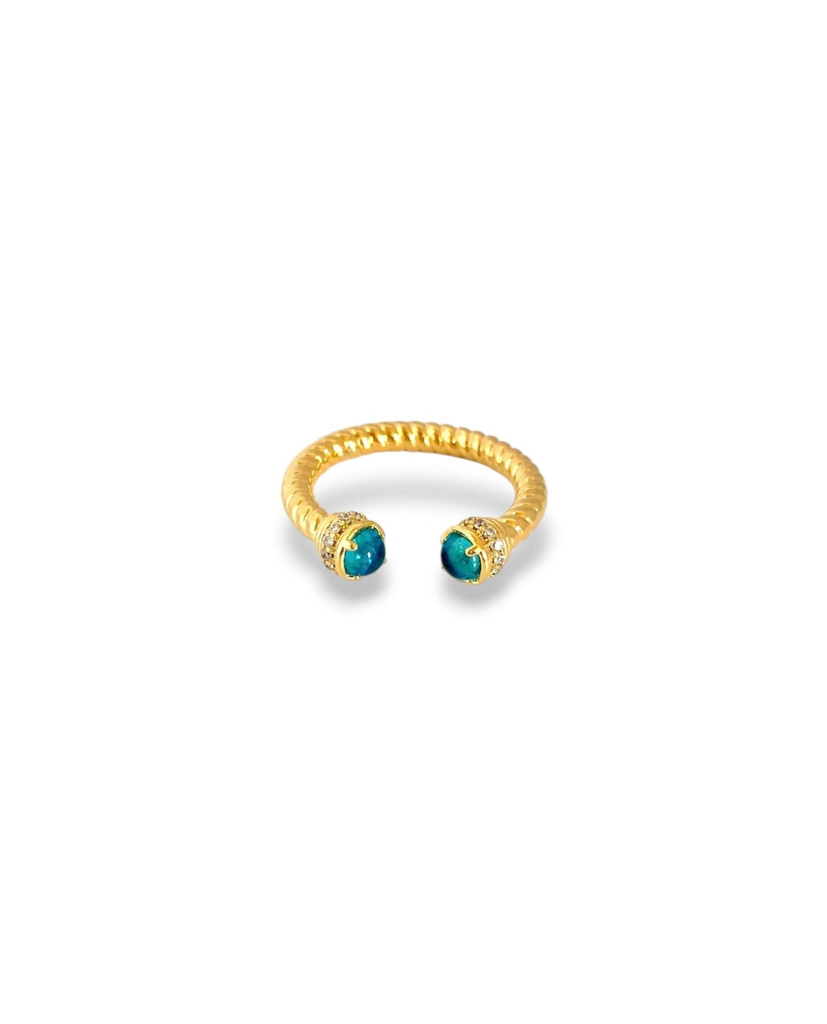 Aqua & Gold Athena Ring