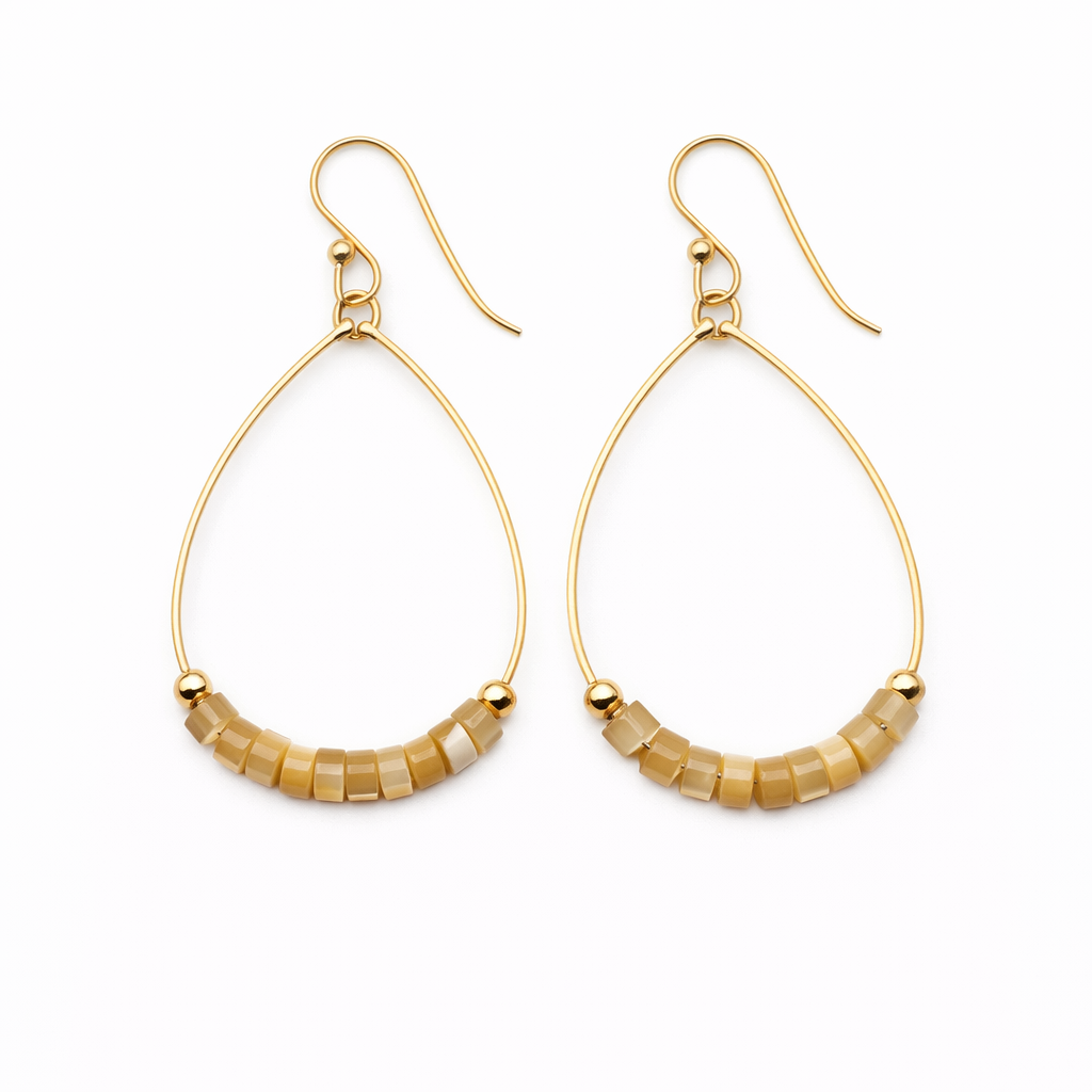 Natural Aster Heishi Earrings
