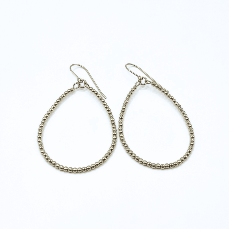 Aster GF Simple Beaded Teardrop Earrings