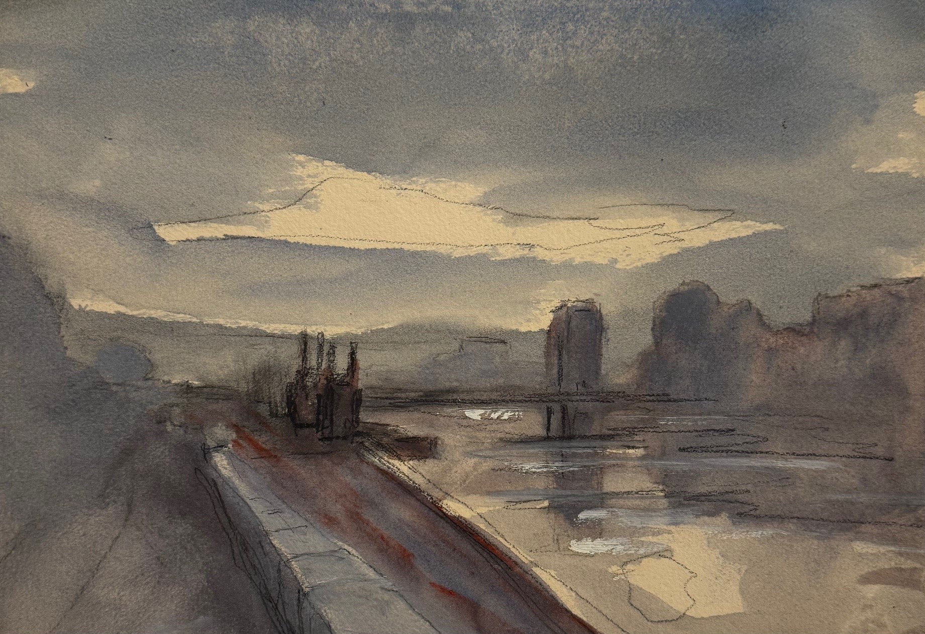 Heritage - Au bord de la Saone II by Ernst Deluermoz (8.5 x 12)