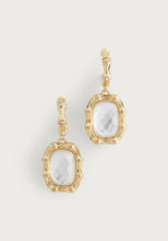 Load image into Gallery viewer, Bamboo Pearl Drop Earrings