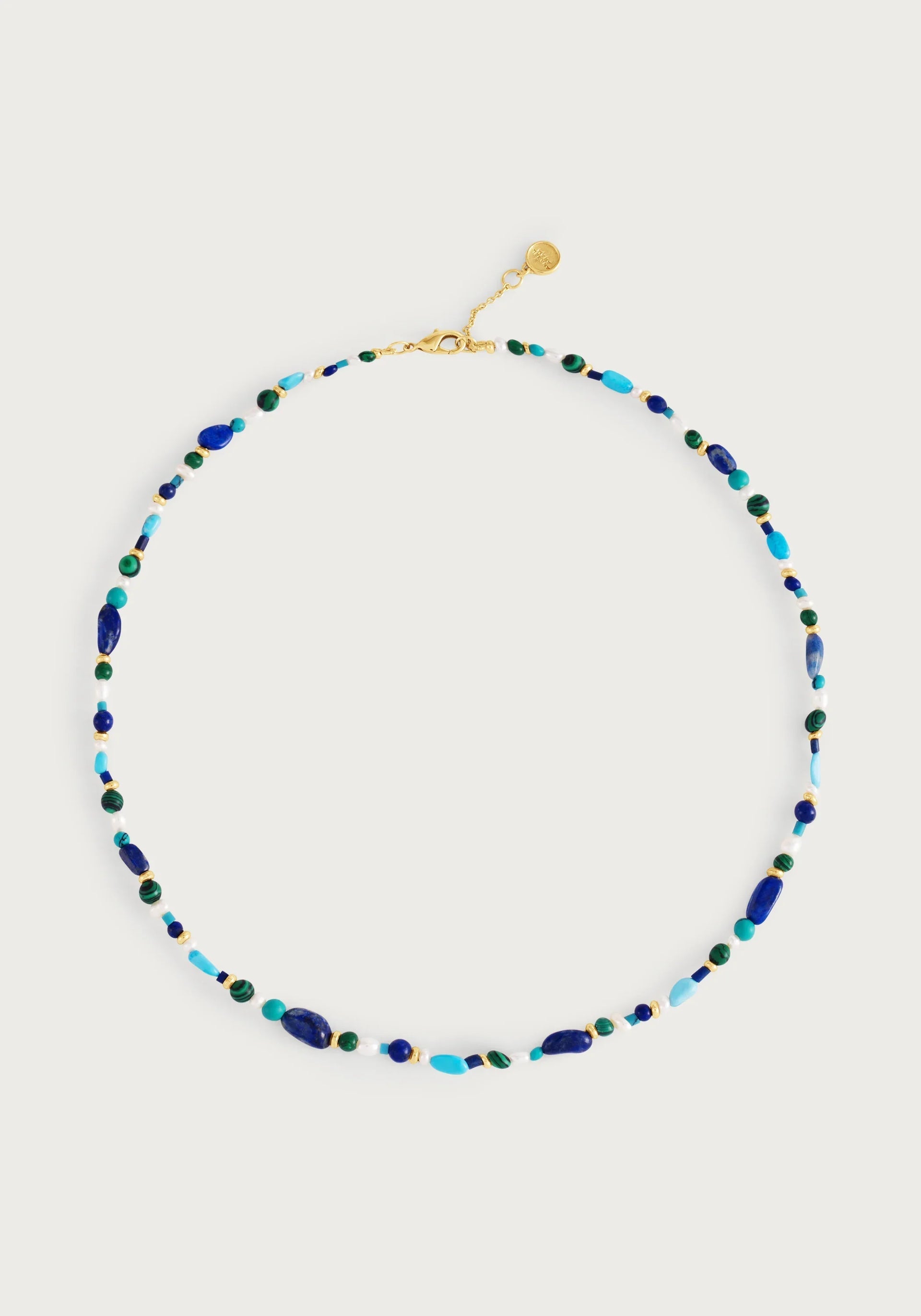 Beaded Necklace with 2 Charms