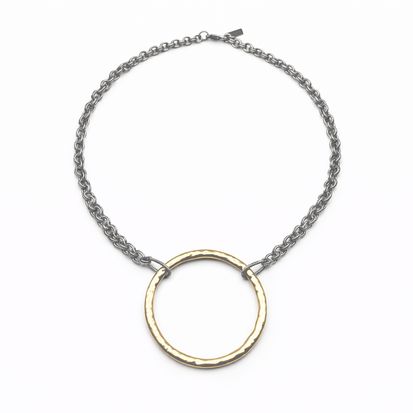 Big Gold Mixed Metal Necklace