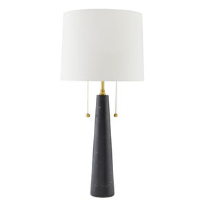 Black Marble and Brass Lamp