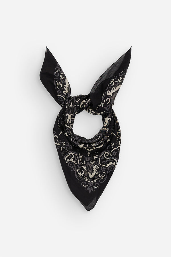 Black Cotton Bandana Scarf