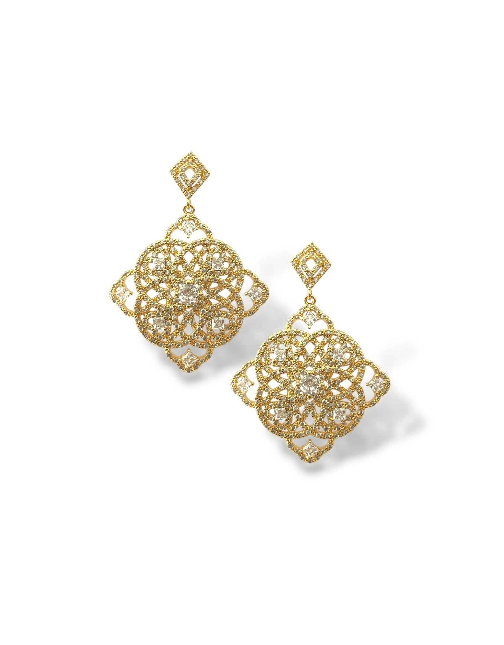 Gold Blooming Floral Earrings