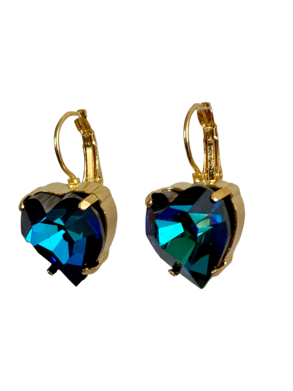 Blue Petite Heart Earrings