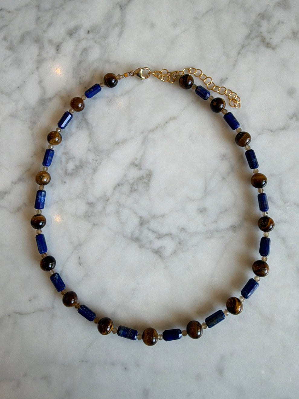 Blue Lapis & Tiger's Eye Necklace